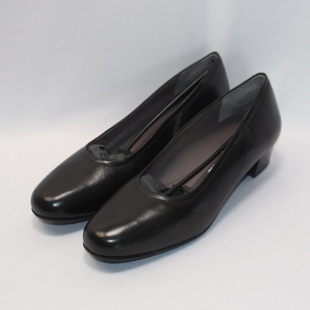 SAS Regina Black Leather Heels